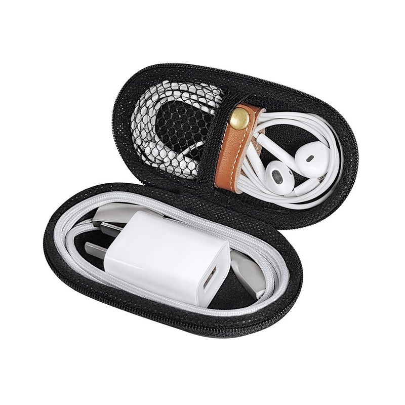 2FY2SW ZFRE Headphones Carrying Case, Travel Portable Storage Bags for Bluetooth Wireless Headphones, Cords, Cable, iPhones Earbuds, Charger, Airpods, USB Flash Driver, MP3(Oval) - Image 1